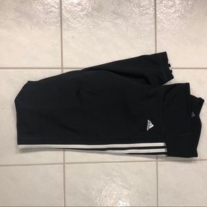 Adidas Black Leggings With White Stripe